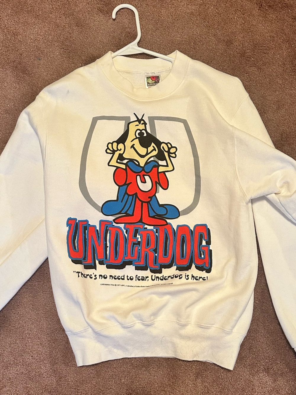 Underdog vintage white Graphic Crewneck Sweatshirt
